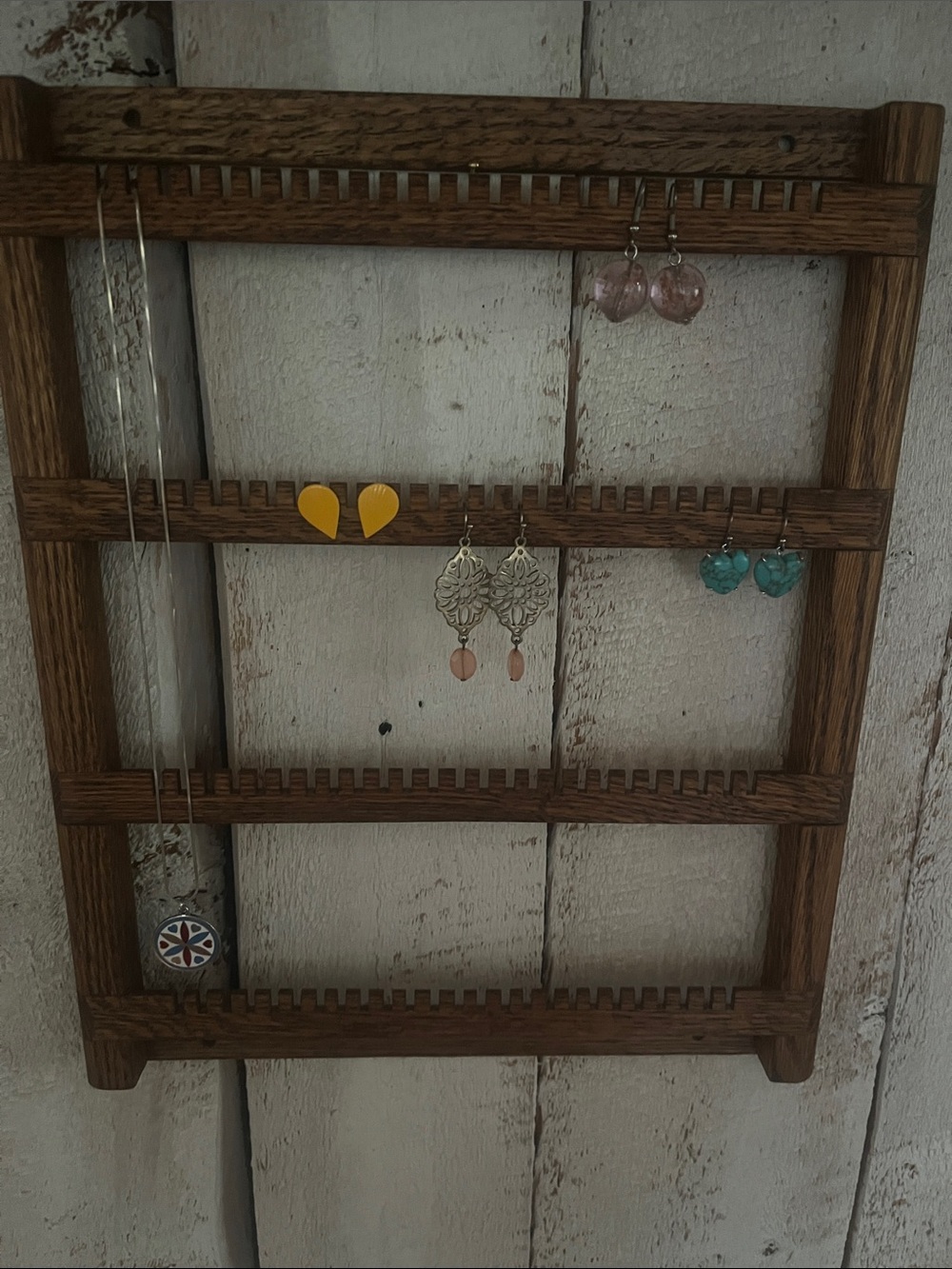Rustic Vintage Wall Mount Jewelry Organizer - Picture 5 of 6